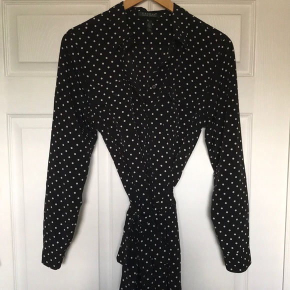 ralph lauren black and white polka dot dress